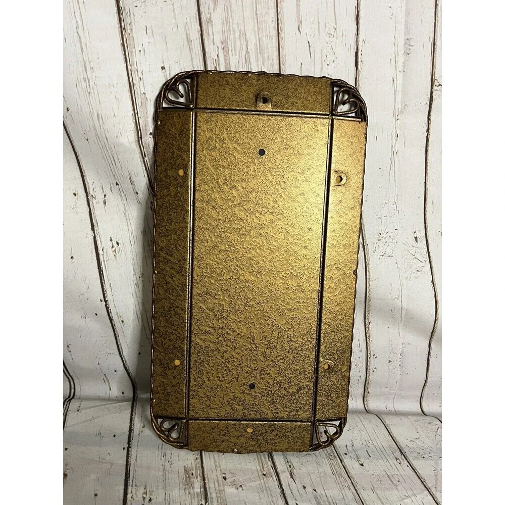 vintage Homco Mirror w gold Metal Frame Hanging or Tabletop decoration mcm
